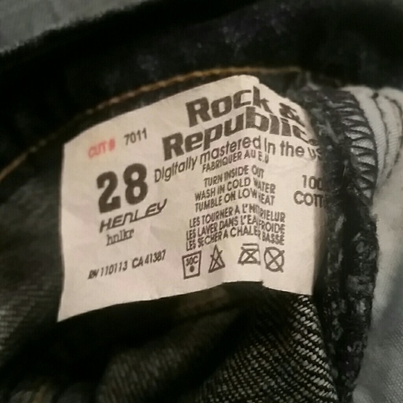 Rock & Republic EUC Dark Jeans 28 Button Fly C2 - Picture 4 of 8